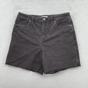 Carve Designs Corduroy Shorts Womens 8 Black Stretch Raw Hem Outdoor Mid Length